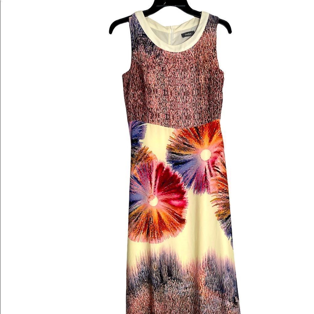 Neiman Marcus‎ Mixed Print Multicolor Maxi Dress